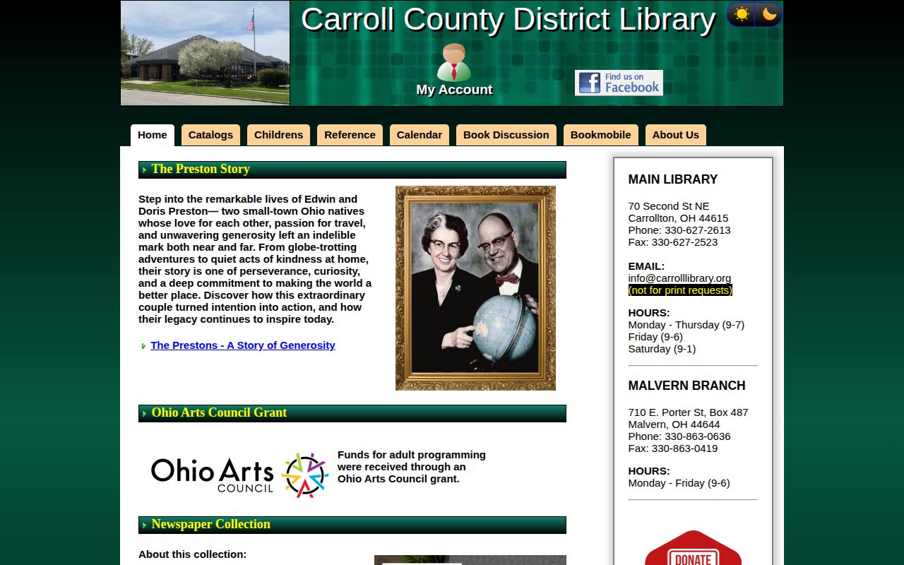 Carroll County District Library official historical booking record research source